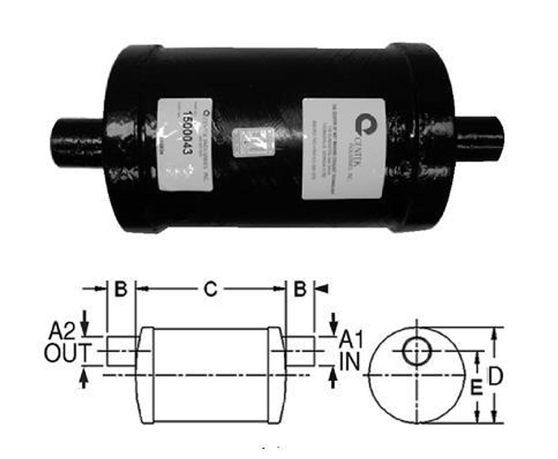 Vernalift Inline Muffler - 2in. Ports -8.36in. Diameter