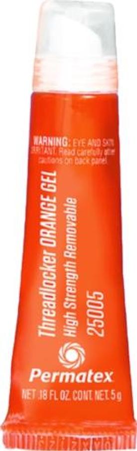 High Strength Removable Threadlocker Gel - 5g. - Orange