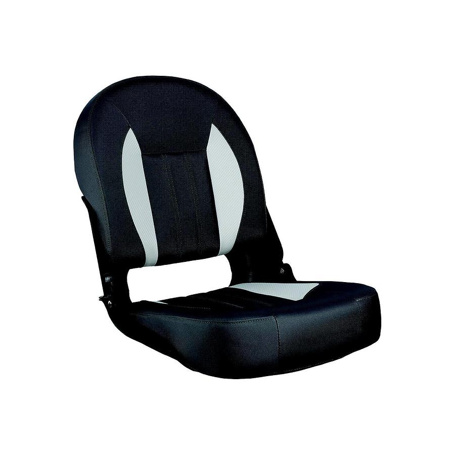 Skipper Premium Low Back Folding Seat - Charcoal/Gray/White