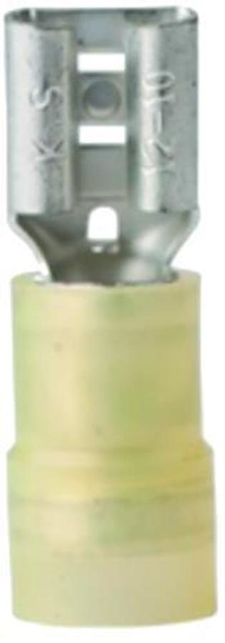 Marine Grade Nylon Insulated Disconnect for 12-10 Wire Range - Female - Yellow - 4 Pack
