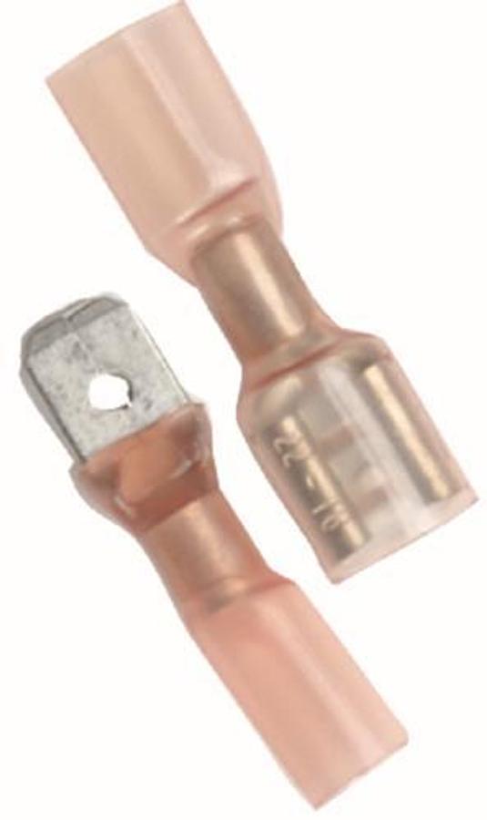 Marine Grade Heat Shrink Disconnects - 22-18 Wire Range - Female - Red - 25pk