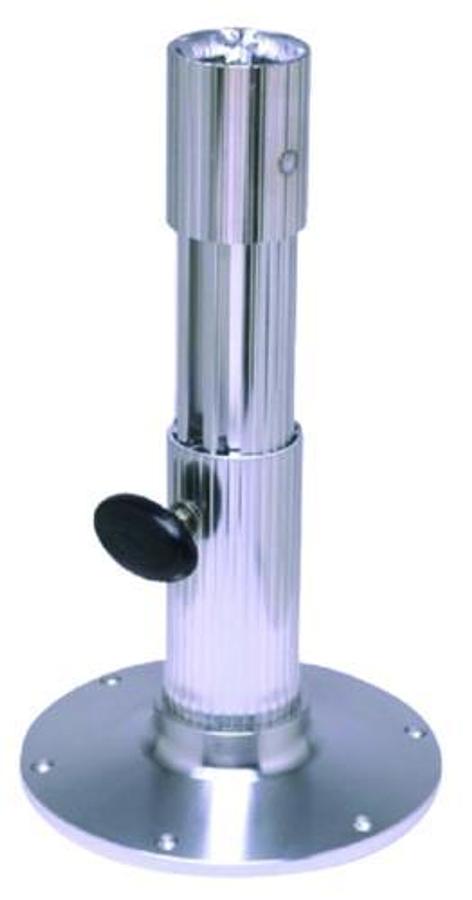 2 7/8in. Adjustable Height Friction Lock Seat Base - Ribbed Series - 18in. to 23in. - Satin Anodized
