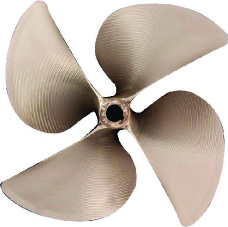 4-Blade Inboard Propeller - 13in. x 12-1/2 - 1-1/8in. Bore - LH Rotation - 0.105 Cup