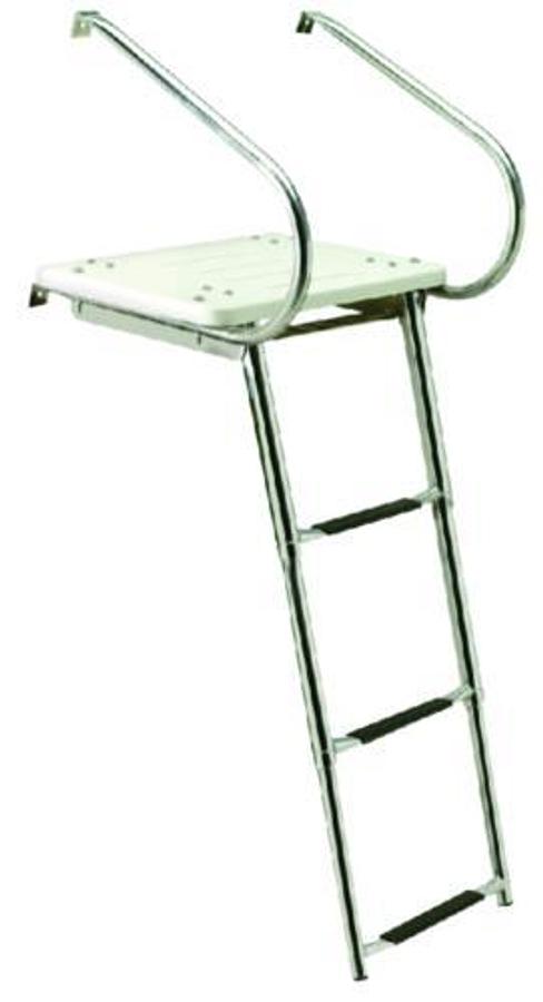 Universal Swim Platform with Under Mount Telescoping Ladder - 3 Steps