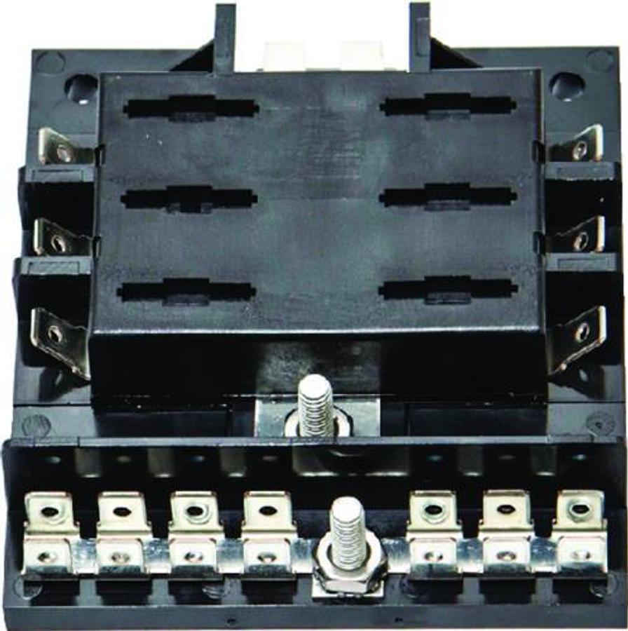 ATO/ATC Fuse Block with Ground Bar - 6 Gang