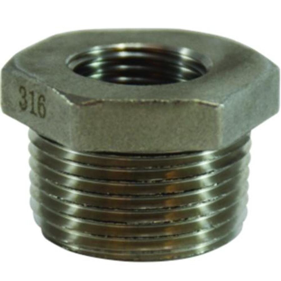 316 Stainless Steel Hex Bushing - 1/2in. x 1/4in.