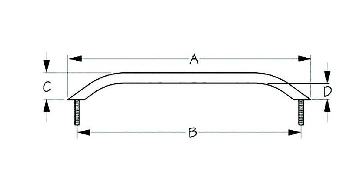 Black Matte Stud Mount Hand Rail