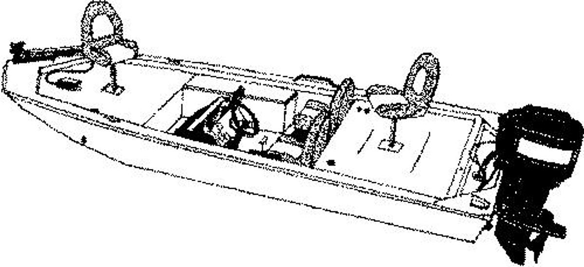 Jon Style Bass Boats O/B Cover - 15ft. - 6in. - Poly-Flex II Slate Gray