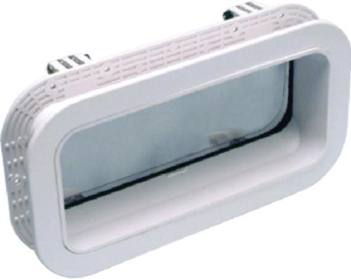 Self-Drain Opening Port - 6-3/4in. x 9-3/4in. x 16-3/4in. Frame - White with Clear Lens