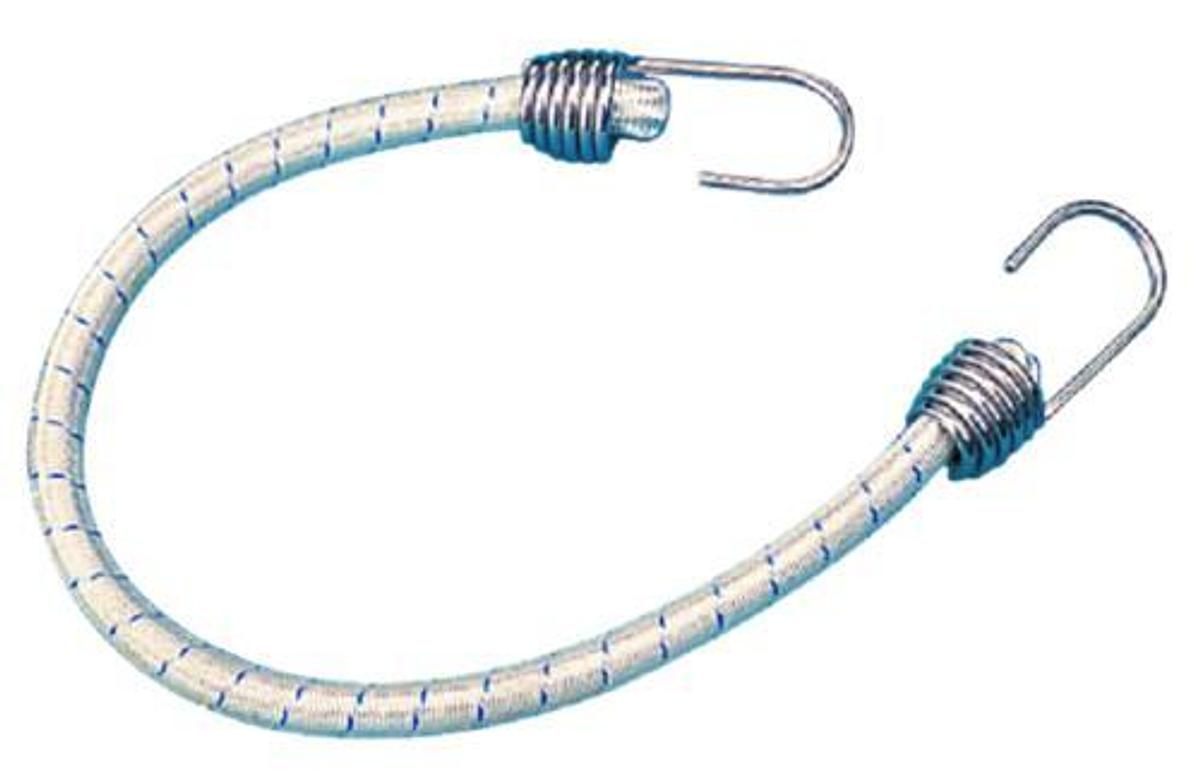 Elastic Shock Cord - 3/8in. x 18in. - White with Blue Tracer