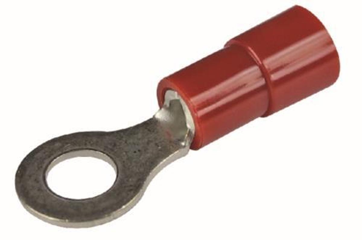 Nylon Insulated Ring Terminals - 8 Wire Range - 3/8in. - Red - 25pk