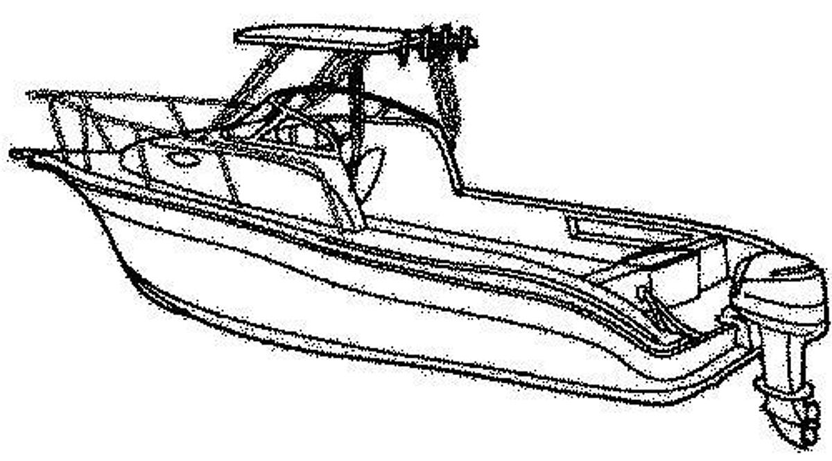 Styled-To-Fit Cover for Walk Around Cuddy with Hard Top Or Center Consoles with T-Tops - 28ft. 6in.