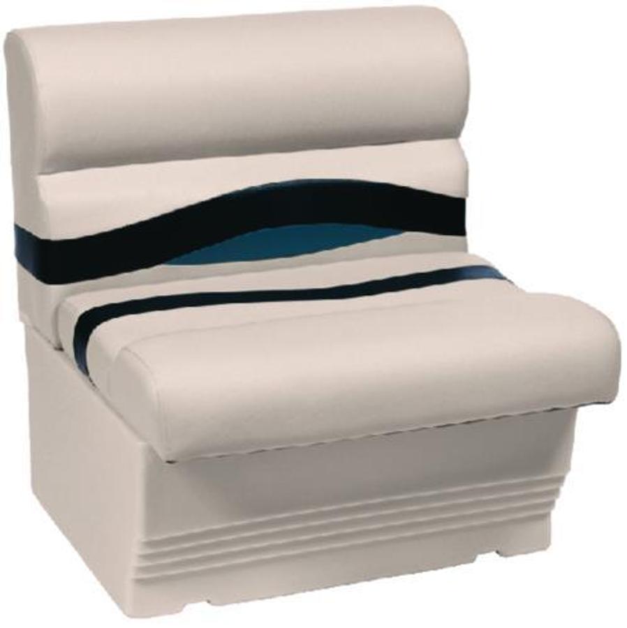 Premium Pontoon 27in. Bench Seat with Base - Platinum/Platinum Punch/Navy/Cobalt