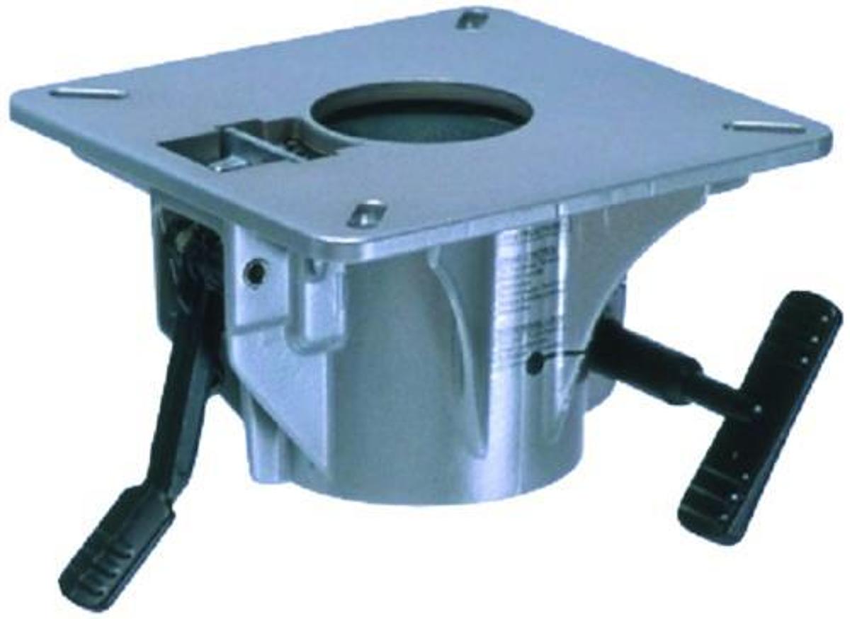 360 Degree Positive Lock Swivel Spider Mount - Smooth Stanchion - Silver Powder Coat Finish