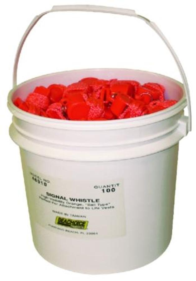 Whistle-Orange Plastic - Bucket