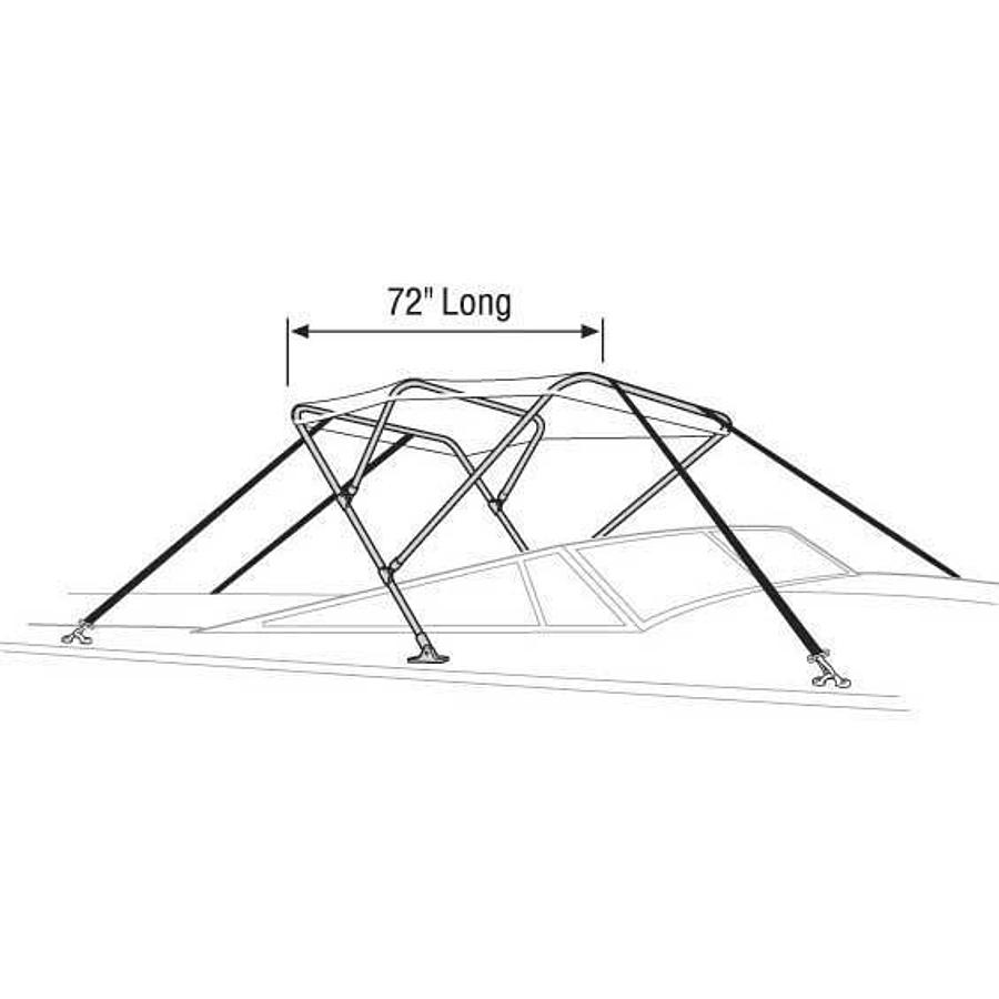 3 Bow Bimini Top Aluminum Frame, 46in. - 61in.-67in.