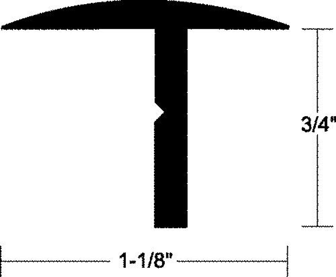 T Hatch Aluminum Trim - 3/4in. x 1-1/8in. x 12ft.
