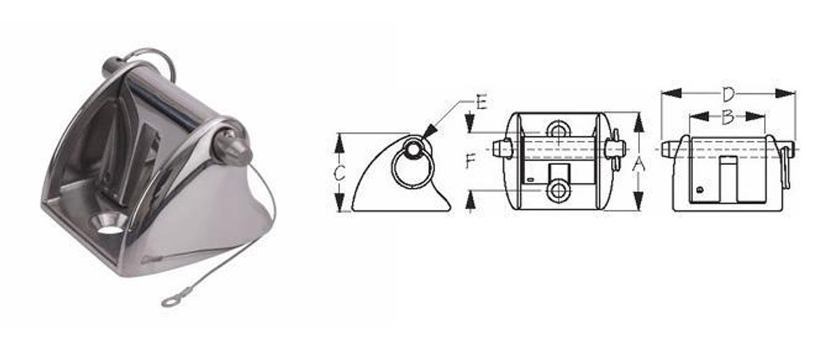 Euro Style Stainless Chain Stopper - 1/2in.
