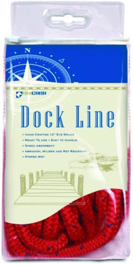 Twisted Nylon Dock Line - 1/2in. x 10ft. - 12in. Loop - White