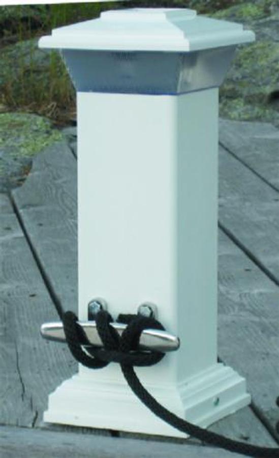 CleatLite Solar Rechargeable Dock Light with Stainless Steel Mooring Cleat - 4in. x 4in. x 12in.