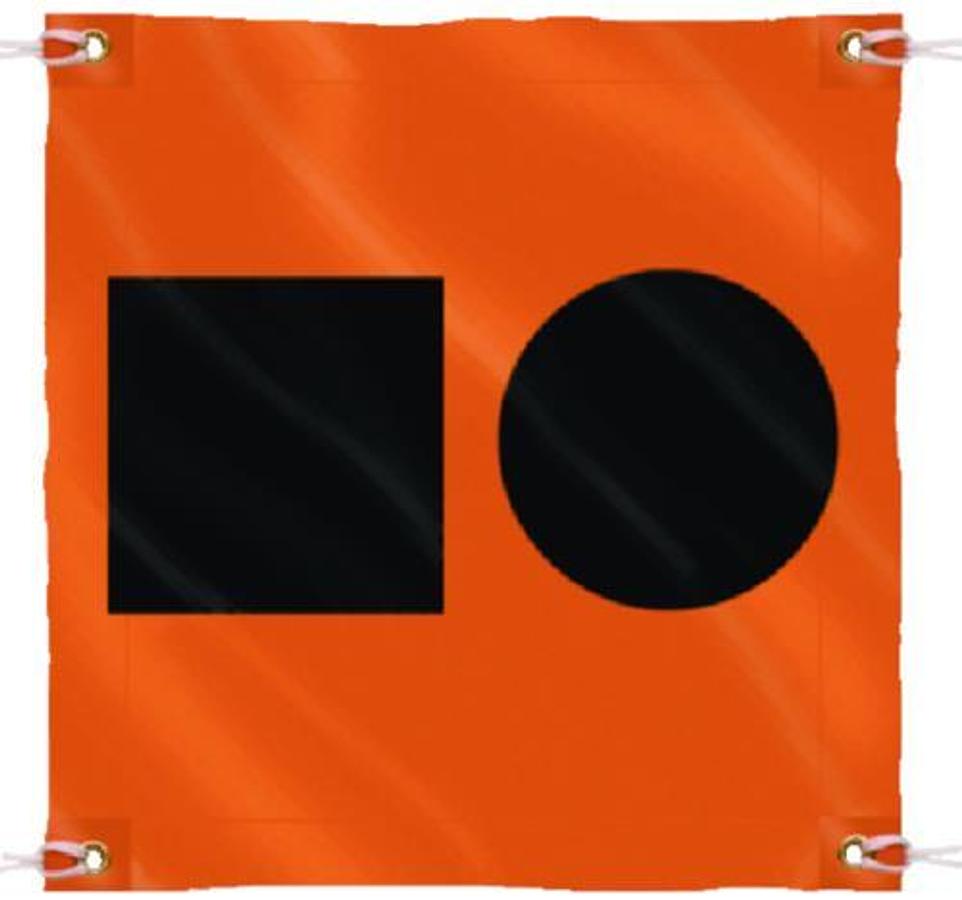 Distress Signal SOS Flag - 3ft. x 3ft. - Orange