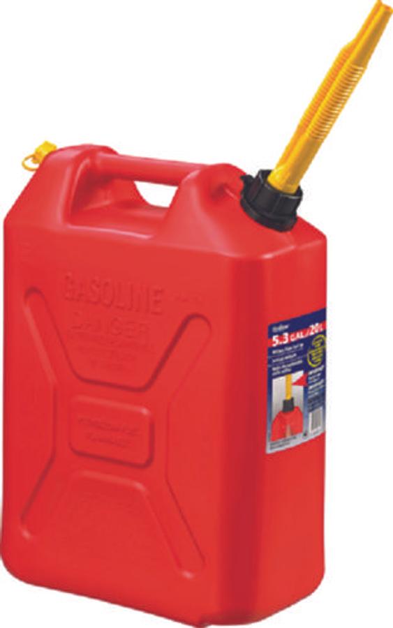 Manual Vent Military Style Gasoline Jerry Can with CRC - 5.3 Gal./20L - Red
