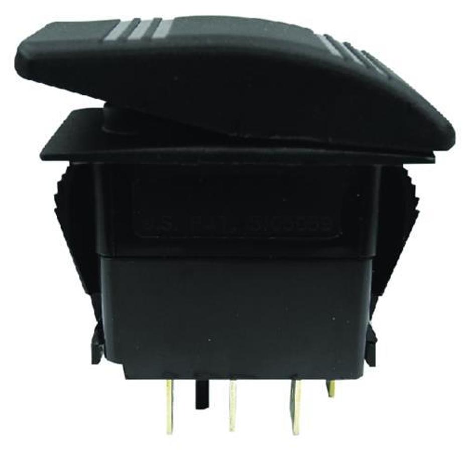 DPST Illuminated  (On)/Off/On Contura Rocker Switch - Black