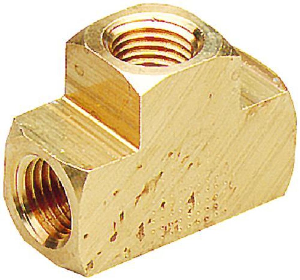 Brass Female Tee Fitting - 1/4in. Thread
