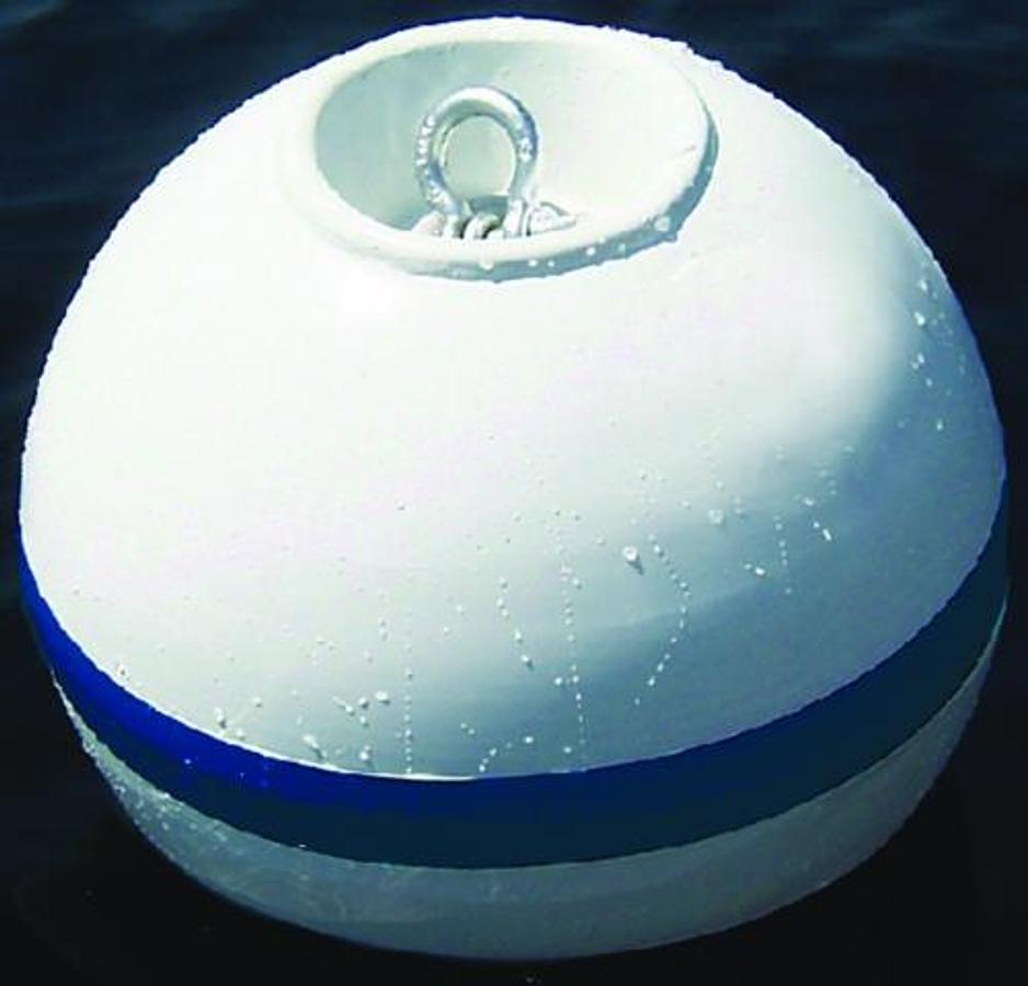 Sur-Moor Shackle Buoy - 18in. - White with Blue Reflective Striping
