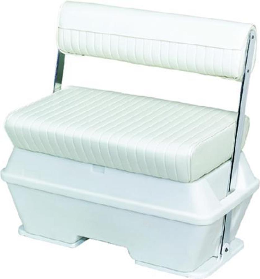 70 Quart Swingback Cooler Seat with Aluminum Arms & Premium Fabric - White