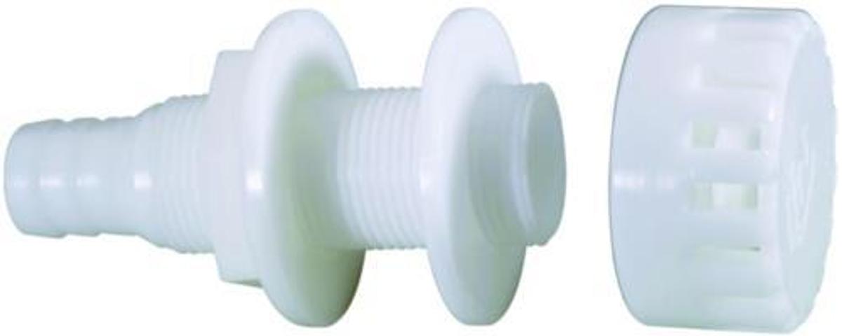 Thru-Hull with Strainer - White