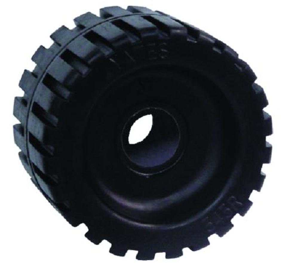 Black Rubber Ribbed Roller - 4-3/8in.