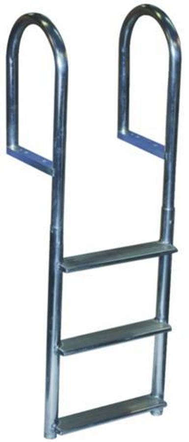 Wide-Step Welded Aluminum Fixed Ladder - 3 Steps