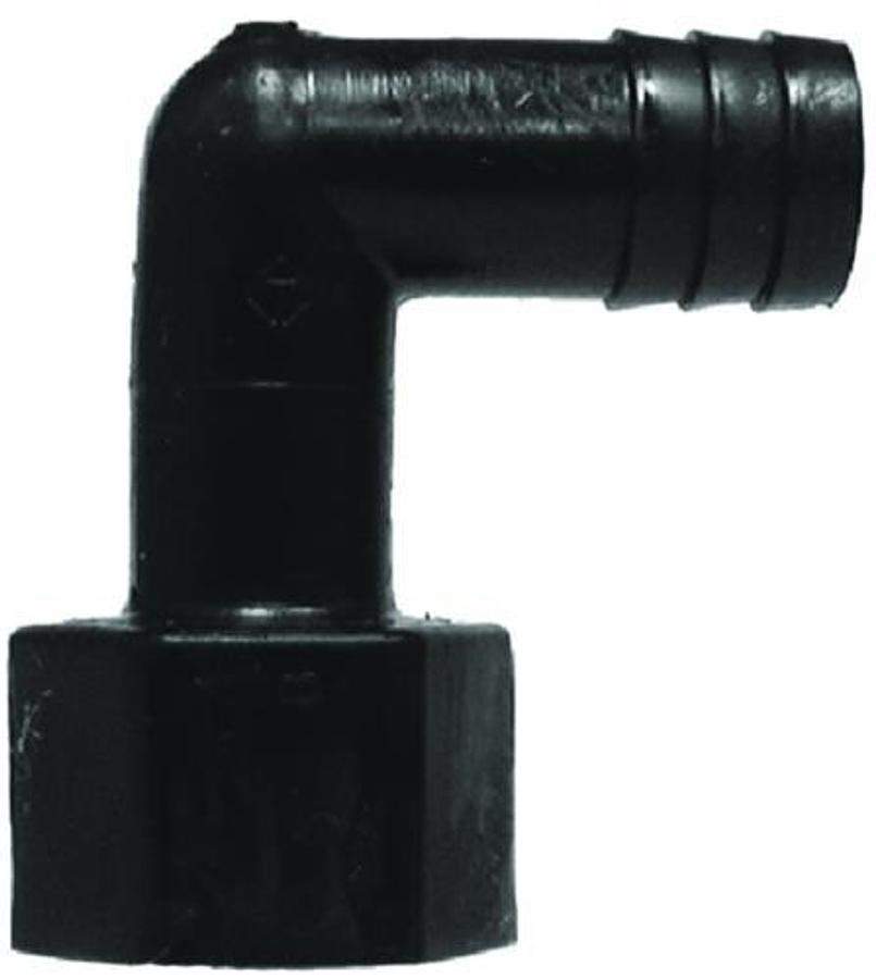 Female Elbow Hose Barb - 1/2in. Hose - 3/4in. Thread
