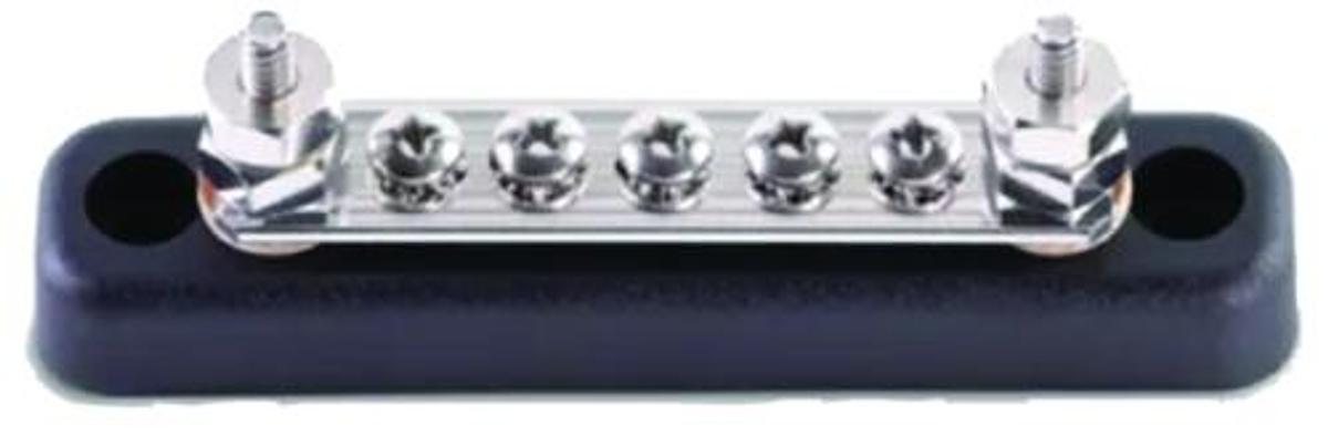 Mini Bus Bar with Cover - Stud 3/16in. - 5-Gang - 100A