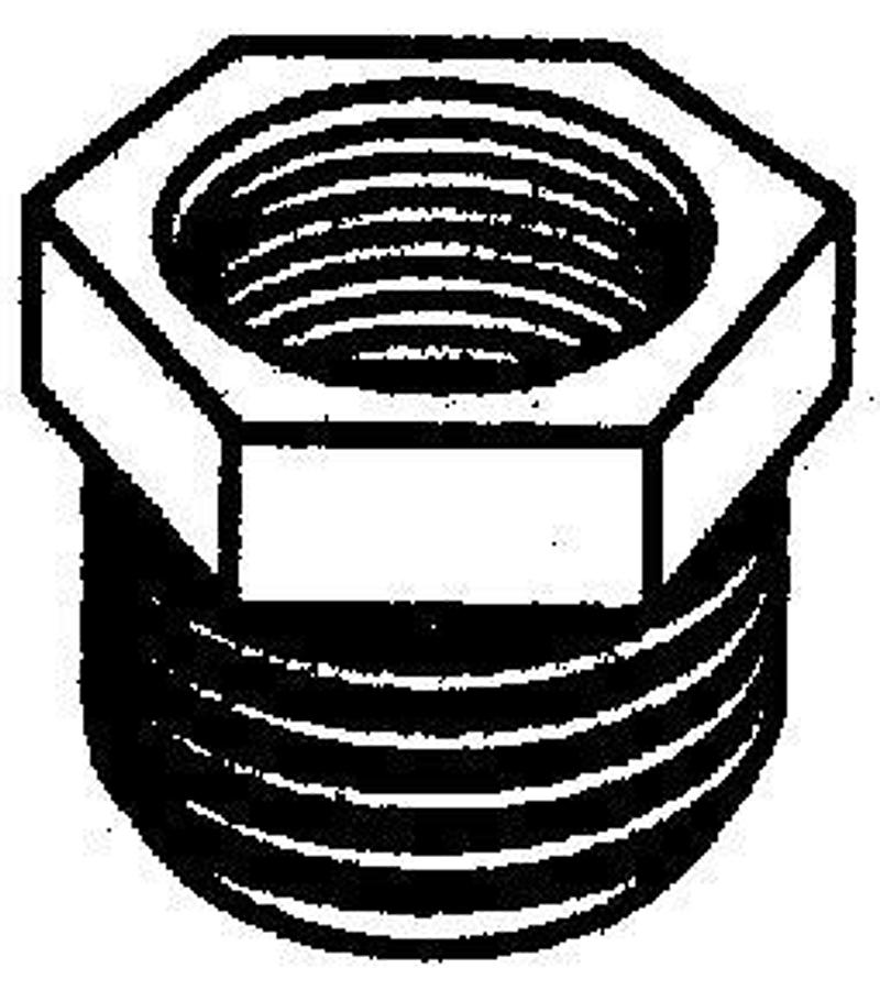 Plastic Hex Bushing - 1in. x 1/2in.