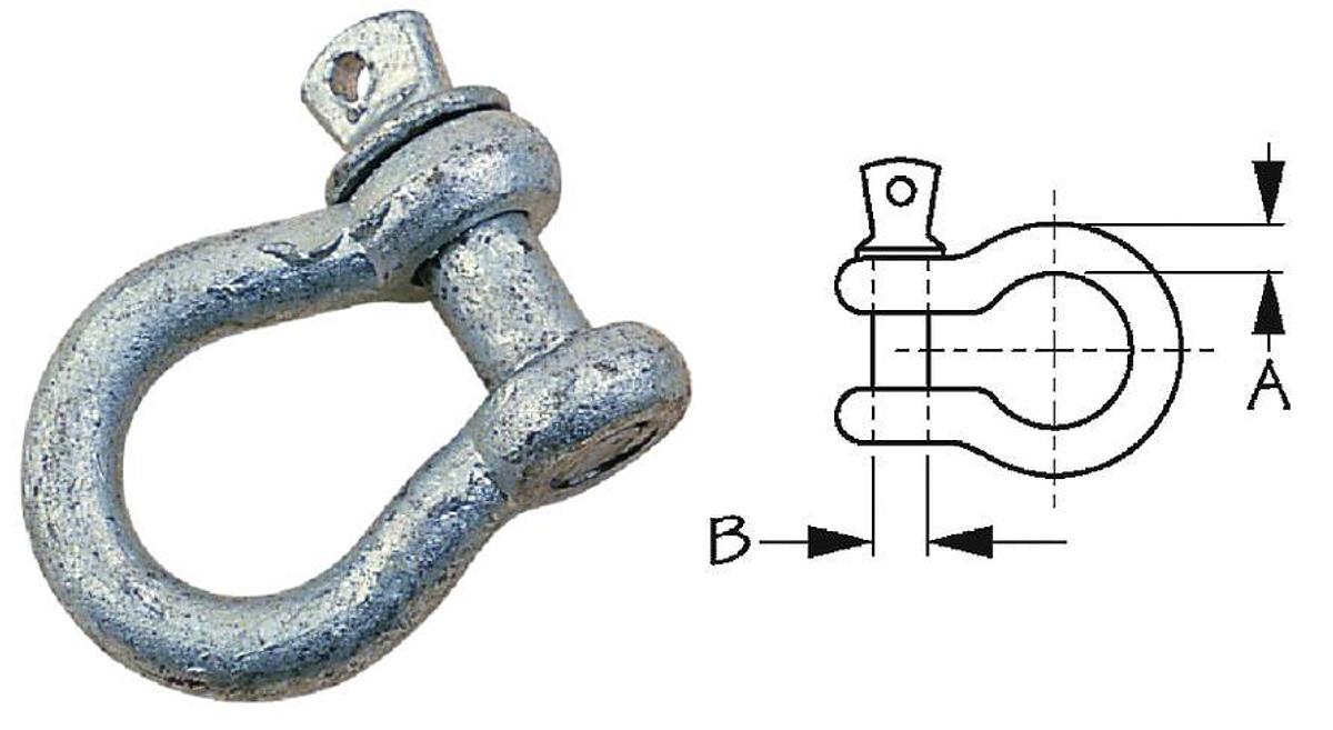 Galvanized Anchor Shackle - 1/2in.