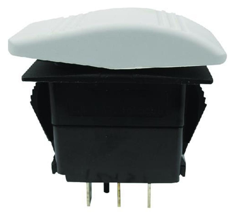 SPST Non-Illuminated (On)/Off/(On) Contura Rocker Switch - White