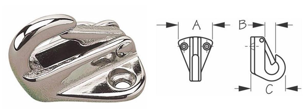 Chrome Plated Brass Fender Hook for 3/8in. Line