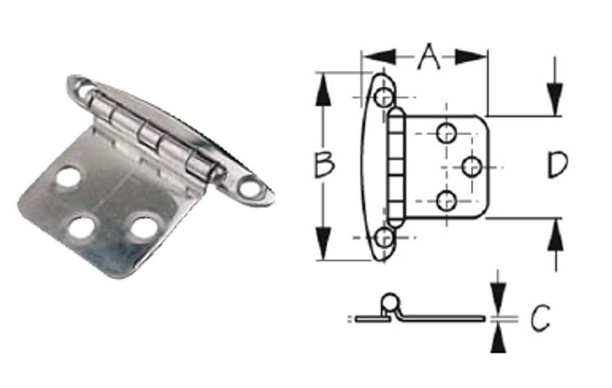 Flush Mount Concealed Hinges - 2pk.