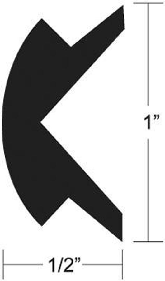 Rigid Vinyl Rub Rail Flexible Insert - 70ft L x 1in H x 1.2in W - White