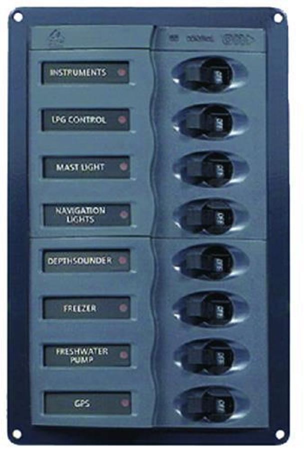 8-Switch Vertical DC Circuit Breaker Panel