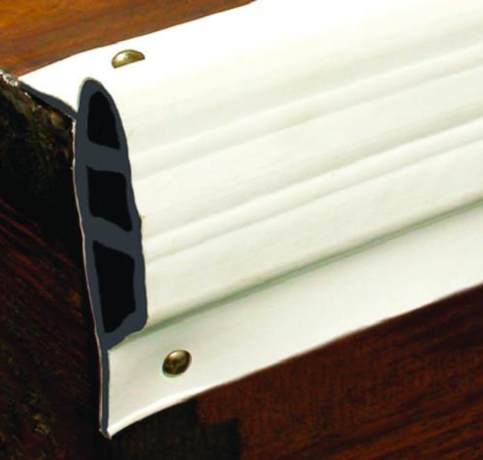 Double Molded Vinyl Dock Edging - Medium - 3 13/16in. x 1 7/8in. x 25ft. Coil - White