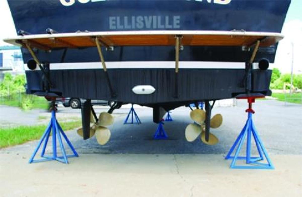 Motor Boat Painted Stand with V-Top - 18in.-25in.