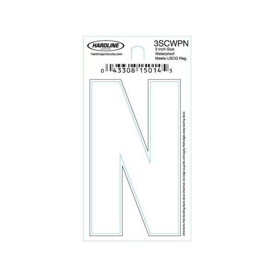 3in. Dyer Font Letters - N - White