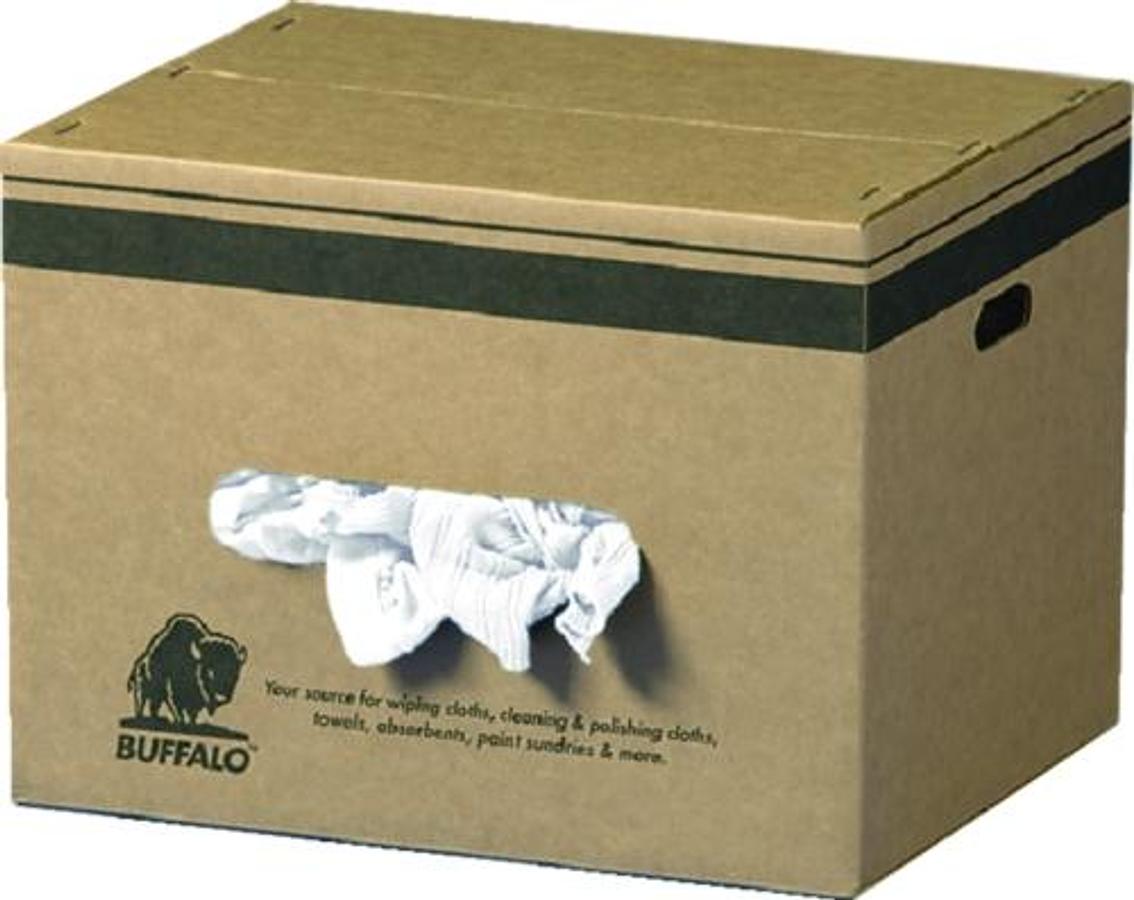 Recycled White T-Shirt Wipers - 50 lb. Box