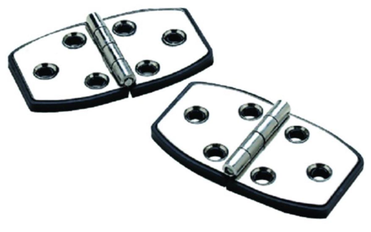 Polished 304 Stamped Stainless Steel Utility Hinge - 2-7/8in. x 1-1/2in. - #8 Fastener - 1pr.