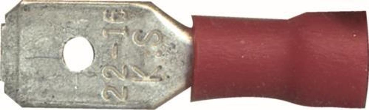 .250 Quick Disconnect - 22-18 Wire Range - Male - Red - 10pk