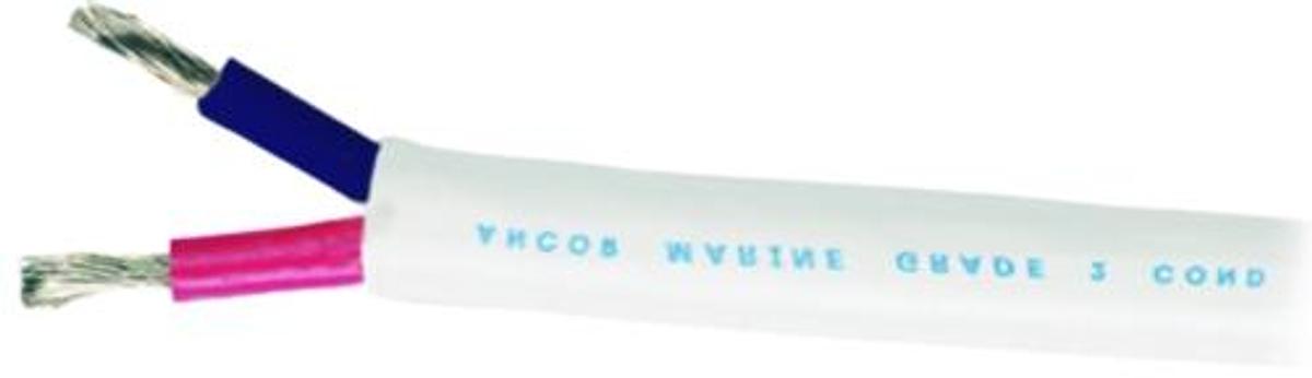 Marine Grade Tinned Duplex Cable Red and Black with White Jacket - 10/2 - 800ft.