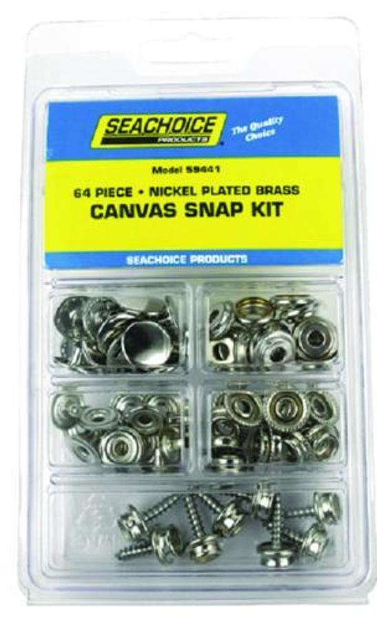 Nickel Plated Brass Canvas Snap Kit - 64 Piece